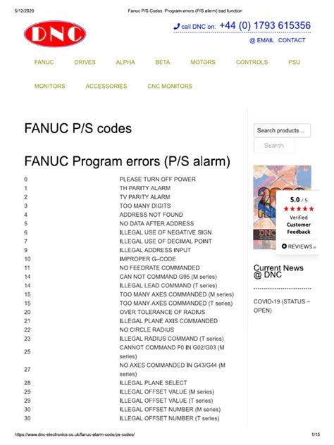 Fanuc Alarm Code List [ Definitive Guide ] .